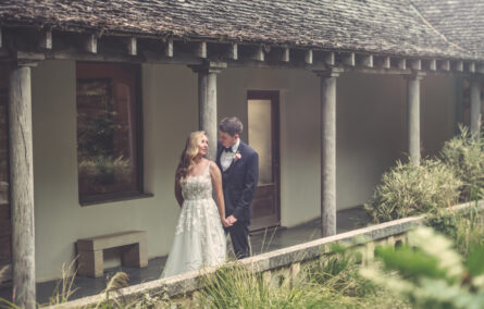 Ellie and Stefan enjoying an intimate moment together at Matara Centre during their Cotswolds wedding day